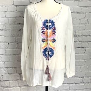 Antik batik cotton embroidered tunic